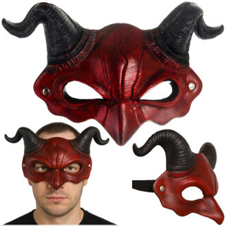 Horror masker duivel/demon - rood - foam - volwassenen - Halloween - verkleedmasker