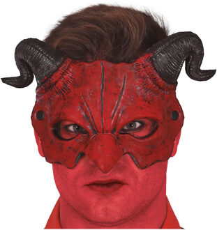 Horror masker duivel/demon - rood - foam - volwassenen - Halloween - verkleedmasker