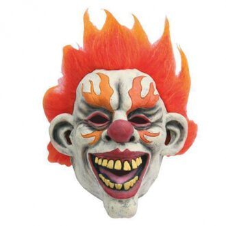 horror masker - enge clown - met flames - latex - Halloween feestmasker
