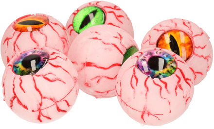 Horror oogballen - 6x - kunststof - 5 cm - Halloweendecoratie - Feestdecoratievoorwerp
