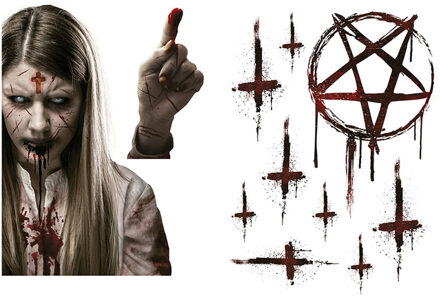 Horror raamstickers bezeten meisje - 30 x 40 cm - herbruikbaar - Halloween thema decoratie/versierin Multi