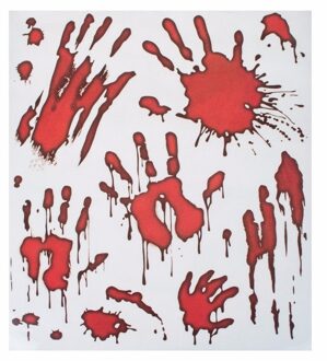 Horror raamstickers bloedende handafdrukken - Halloween feest decoratie - Horror stickers