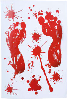 Horror raamstickers bloedspetters - 25 x 35 cm - herbruikbaar - Halloween thema decoratie/versiering