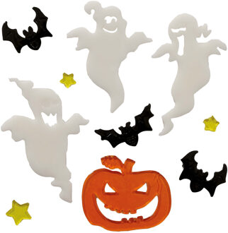 Horror raamstickers spoken/vleermuizen 20 x 25 cm - Halloween feest decoratie - Feeststickers Multikleur