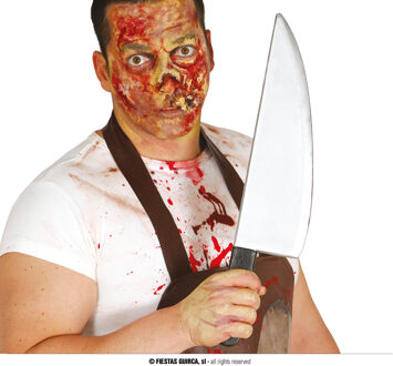 Horror slagersmes/vleesmes Halloween verkleed accessoire 43 cm