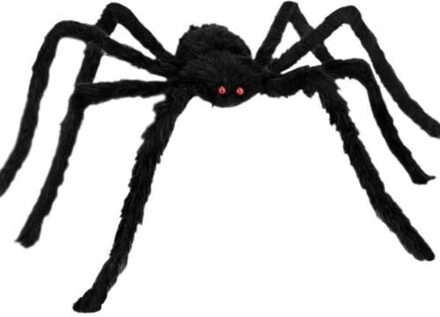 Horror spin groot - Halloween decoratie/versiering - buigbaar - zwart - 90 cm