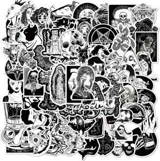 Horror Sticker Black and White Sticker Thriller Sticker 100PCS Graffiti Sticker Mobile Shell Skateboard Suitcase Sticker