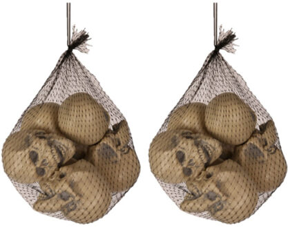 Horror thema decoratie schedels/doodskoppen - 12x Stuks - 8 cm - Halloween versiering