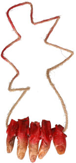 Horror verkleed ketting afgehakte vingers - bloederige lichaamsdelen/ledematen - Halloween accessoir