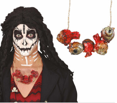 Horror verkleed ketting ogen - bloederige lichaamsdelen/ledematen - Halloween accessoires Multi