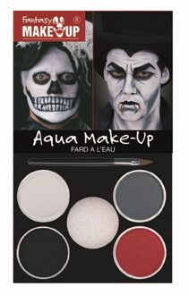 Horror zombie/ vampier/ day of the dead schmink - rood zwart grijs wit kleuren - Halloween