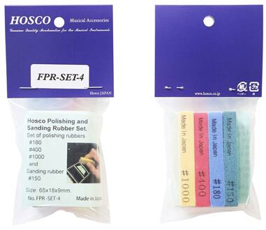 Hosco Japan H-FPR-SET fret polishing rubbers 4/set, 150-180- 400-1000 grit, polishes small scratches and dirty frets