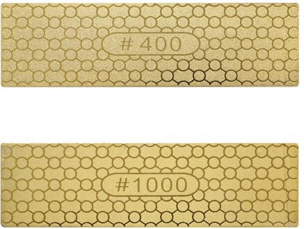 Hosco Japan H-IDP-410 dual grit mini diamond plates, for honing sharp fret ends and sharpening knives, 400/1000 grit