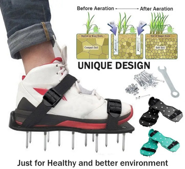Hot 1 pair of grass sticks gardening walking revitalizing lawn aerator sandals shoes nail shoes tool nail cultivator yard