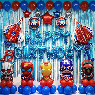 Hot 1 Sets Avengers Foil Balloon Superhero Helium Kids Toys Spiderman Captain America Balloon Child Birthday Party Supplies