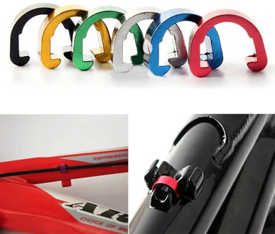 Hot 10pcs Bike Bicycle Cycle MTB C-Clips Buckle Hose Brake Line Gear Cable Housing Guide Brake Deduction Accessory Cables