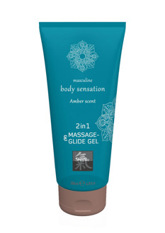 Hot 2 in 1 Massage en Glide Gel - Amber - 7 fl oz / 200 ml