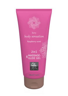 Hot 2 in 1 Massage en Glide Gel - Framboos - 7 fl oz / 200 ml