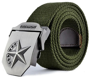 Hot 3D Star Metal Buckle Military Belt Fashion Strong Canvas Army Tactical Belts Automatic Top Quality Belt Luxury Strap 110CM