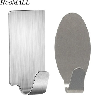 Hot 6PCs Self Adhesive Kitchen Wall Door Hook Stainless Steel Holder Hanger For Bathroom Door Wall Kitchen Tools#9