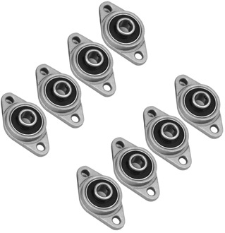 HOT-8Pcs KFL08 3D Printer Parts Horizontal 8mm Diameter Zinc Alloy Housing Pillow Block Bearing (Silver-Pillow Block Bearing KFL
