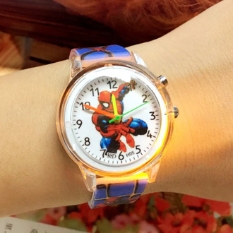 Hot Cartoon Cute Colorful Light Silicone Quartz Watch Children Boys Kids Girls Fashion Bracelet Luminous Wrist Watch Clock