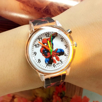 Hot Cartoon Cute Colorful Light Silicone Quartz Watch Children Boys Kids Girls Fashion Bracelet Luminous Wristwatches Clock