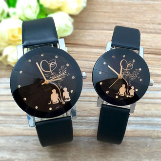 Hot Fashion couple watches for lovers Casual Leather Strap Quartz Watch Women's Dress Couple Watch Clock Gifts Relogios Feminino