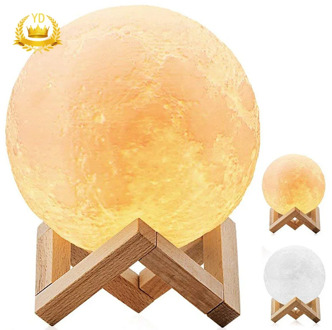 Hot Full Moon Lamp 3D LED Night Modern Floor Lamp Dimmable Touch Control Brightness USB Charging White Warm Light Moon Lamp