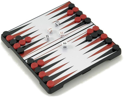 HOT Games Backgammon Magnetische Mini Cassette 20x20x1,75cm