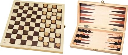 HOT Games dam en backgammon set 29 x 14,5 x 4,5 cm
