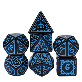 HOT Games Dobbelstenen Set - Druid Blue (7-delig)