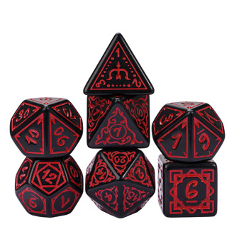 HOT Games Dobbelstenen Set - Druid Red (7-delig)