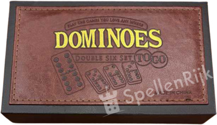 HOT Games Domino Dubbel 6 – Extra Dikke 12 mm Stenen in Luxe PU Box