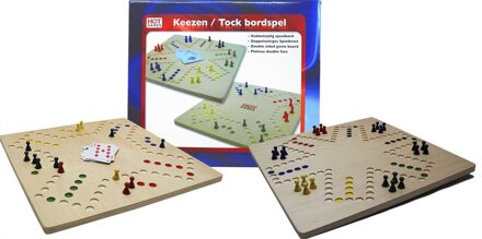 HOT Games HOT Sports houten keezenspel / keezen bordspel / keezbord hout 4 + 6 personen