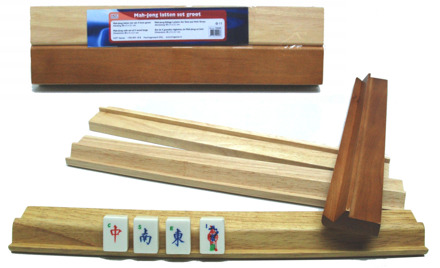HOT Games Mah-Jong Latten Set Hout - Groot 40x5cm (4 stuks)