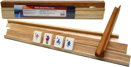 HOT Games Mah-Jong Latten Set Hout - Klein 40x2cm (4 stuks)