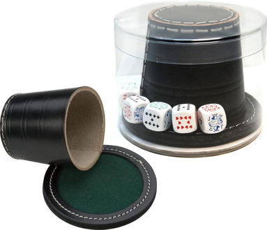 HOT Games Pokerbeker met Pokerstenen Leer (9 cm)