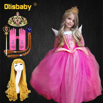 HOT Halloween Children Girls Aurora Princess Dress Kids Cosplay Sleeping Beauty Girl Gown Christmas Birthday Party Prom Dress Up