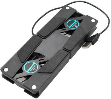 Hot Laptop Desk Support Dual Cooling Fan Notebook Computer Stand Foldable USB Rack Holder Black