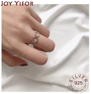 Hot New Fashion Animal 925 Sterling Silver Jewelry circle round Creative Personality Retro Adjustable Rings Birthday Gift