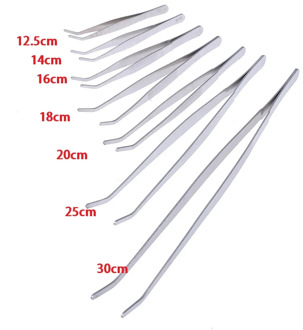 Hot New Stainless Multifuctional Steel Elbow Tweezers Aquarium Clear Clip Tool Medical Repair Tools 12.5/14/16/18/20/25/30cm
