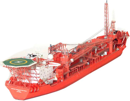 Hot sale 1:400 Norwegian FPSO Offshore Floating Production Tanker 3D Paper Model Ship
