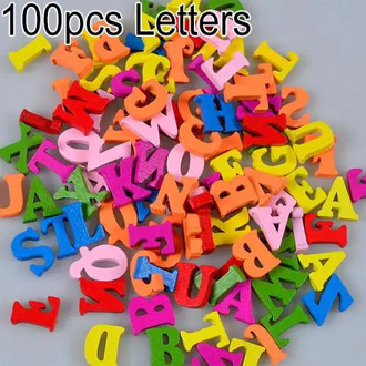HOT SALE! 100Pcs Colorful Letters Numbers Wooden Flatback Embellishments Crafts Tool Kids Toys Baby Education