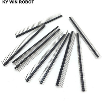 Hot Sale 10pcs 40 Pin 1x40 Single Row Male 2.54mm Breakable Pin Header Right Angle Connector Strip bending