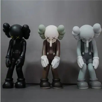 Hot sale 28 cm kaw s original false bear Bricklys lie bear bending doll piece of PVC toy Decora doll collection model