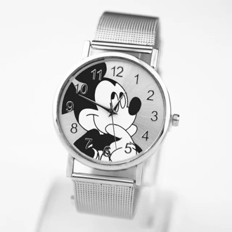 Hot Sale Fashion Brand Mickey Watches Hodinky New Cartoon Women quartz watch Lady Stainless steel ladies dress watches