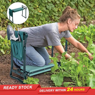 Hot sale foldable kneeling dual-purpose garden knee pads portable garden stool with double pocket EVA kneeling pad handle