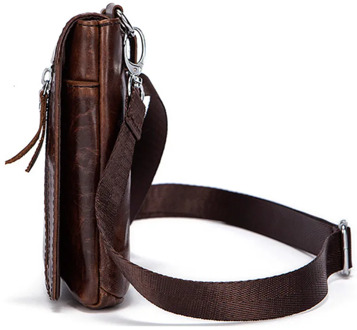 Hot Sale Genuine Leather Men Messenger Bags Vintage High Quality Crossbody Bags For Man Mens Leather Bag Flag Male Shoulder Bag