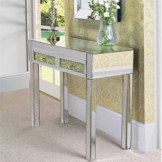Hot Sale Mirrored Glass Dressing Table 2 Drawers 3 folding Mirrors Stool Or stool Bedroom Furniture Dresser Mettre la table